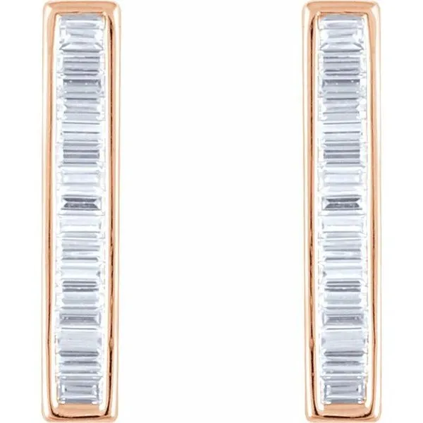 Baguette Bar Earrings Image 2 Scirto's Jewelry Lockport, NY