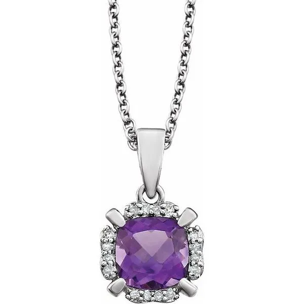 Halo-Style Birthstone Necklace M. J. Thomas Jewelers, Ltd. Stratford, CT