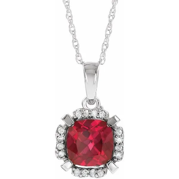 Halo-Style Birthstone Necklace J. Meredith Jewelers Delafield, WI