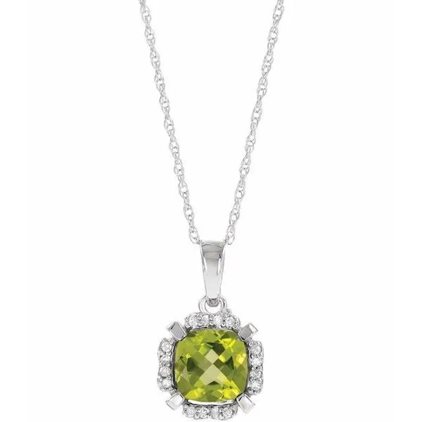 Halo-Style Birthstone Necklace Linwood Custom Jewelers Linwood, NJ