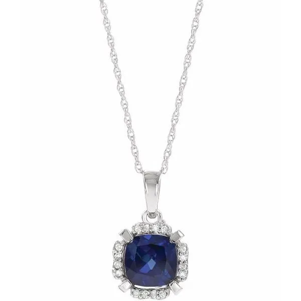 Halo-Style Birthstone Necklace Scirto's Jewelry Lockport, NY