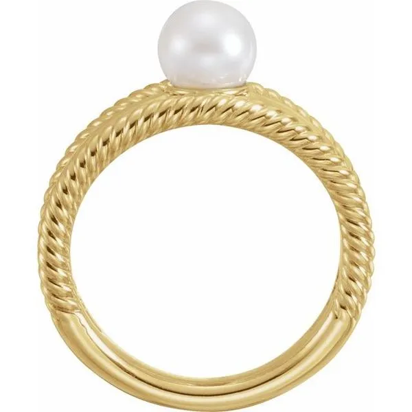 Pearl Negative Space Rope Ring Image 2 J. Meredith Jewelers Delafield, WI