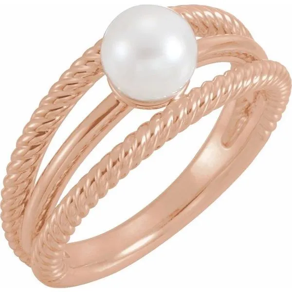Pearl Negative Space Rope Ring The Diamond Shop, Inc. Lewiston, ID