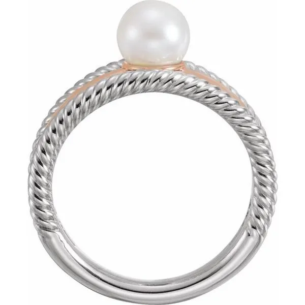 Pearl Negative Space Rope Ring Image 2 Rasmussen Jewelers Spanish Fork, UT