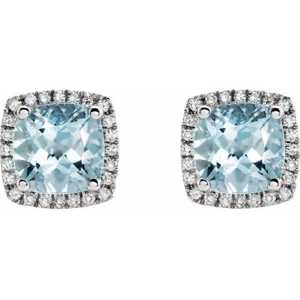 Round 4-Prong Halo-Style Earrings Image 2 Diny's Jewelers Middleton, WI