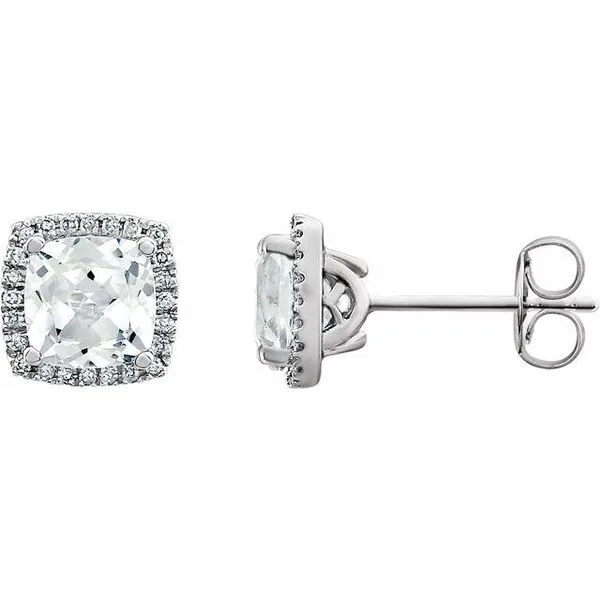 Round 4-Prong Halo-Style Earrings Diny's Jewelers Middleton, WI