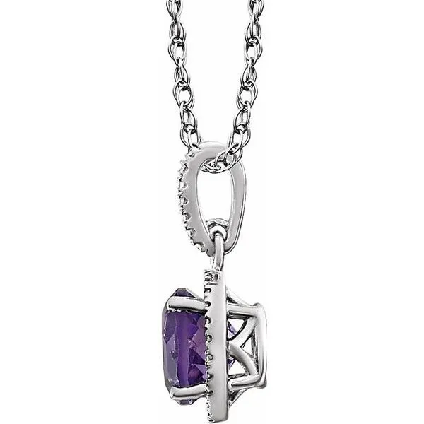 Halo-Style Birthstone Necklace Image 2 Smith Jewelers Franklin, VA