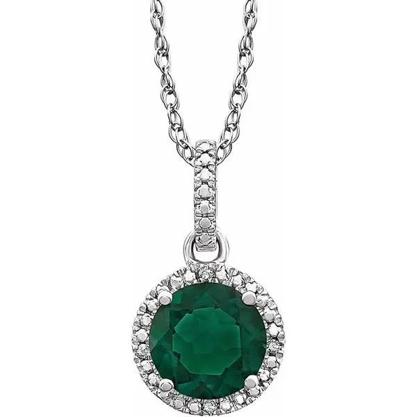 Halo-Style Birthstone Necklace The Diamond Shop, Inc. Lewiston, ID