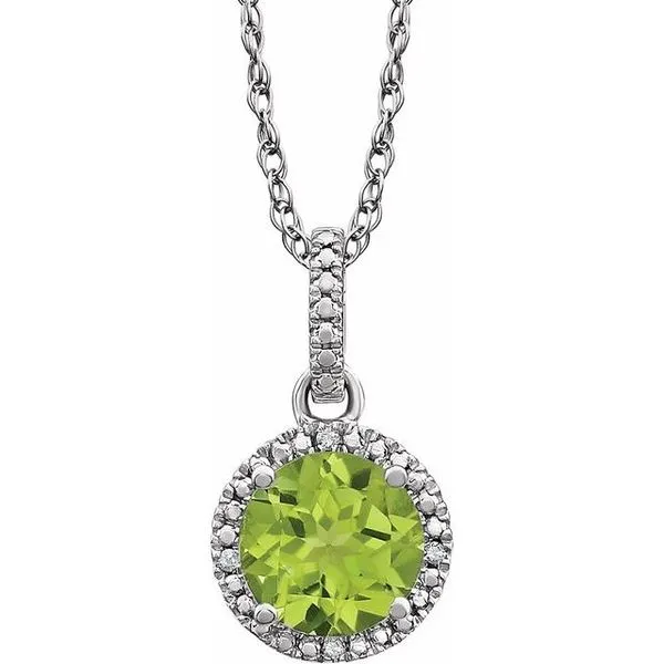 Halo-Style Birthstone Necklace M. J. Thomas Jewelers, Ltd. Stratford, CT