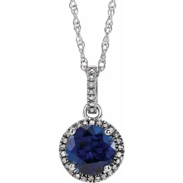 Halo-Style Birthstone Necklace J. Meredith Jewelers Delafield, WI