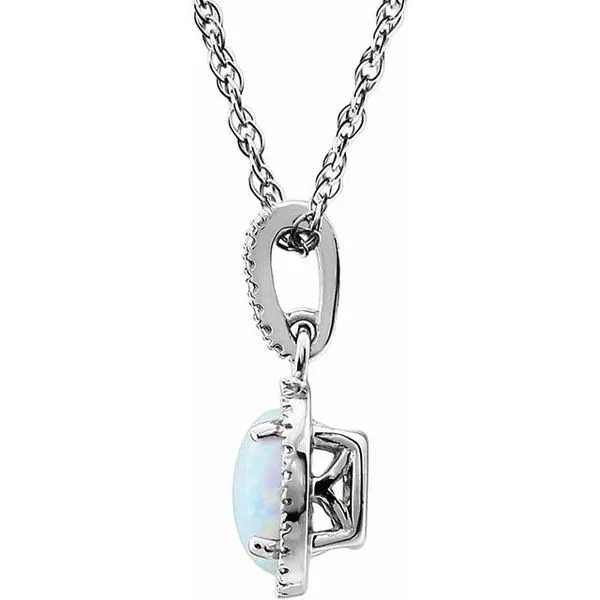 Halo-Style Birthstone Necklace Image 2 M. J. Thomas Jewelers, Ltd. Stratford, CT