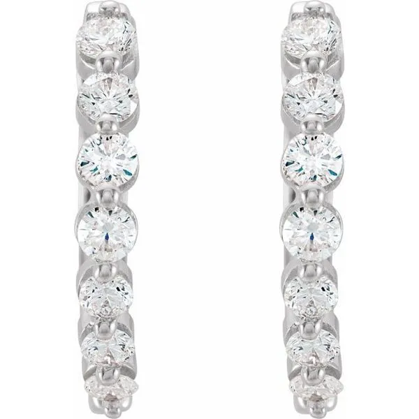 Accented Hoop Earrings Image 2 The Diamond Shop, Inc. Lewiston, ID