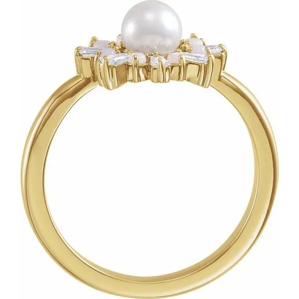 Accented Pearl Ring Image 2 J. Meredith Jewelers Delafield, WI