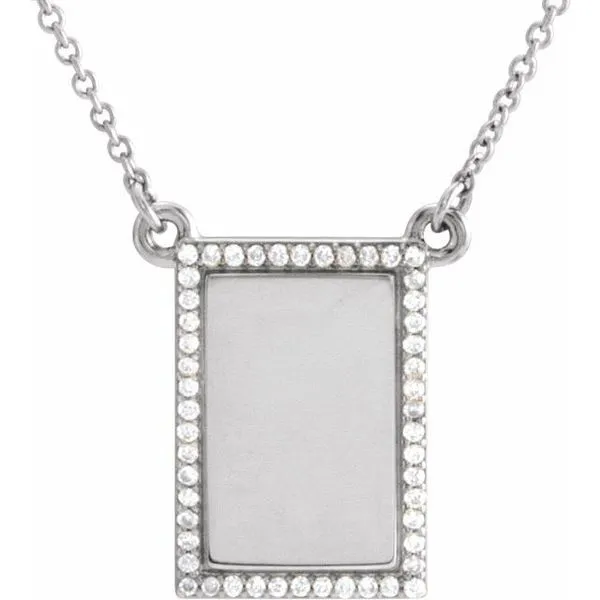 Engravable Accented Rectangle Necklace Holly's Jewelry Mountain Home, AR