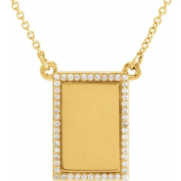 Engravable Accented Rectangle Necklace Rasmussen Jewelers Spanish Fork, UT