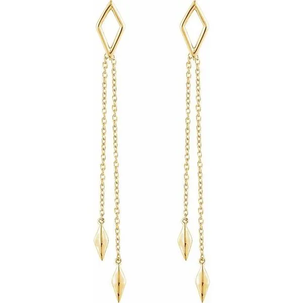 Geometric Chain Earrings Image 2 Henry B. Ball Jewelers Canton, OH