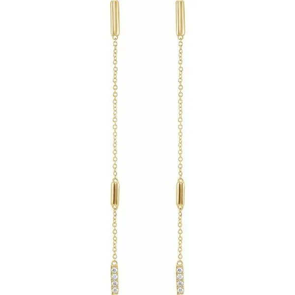 Bar Chain Earrings Image 2 Long Jewelers Chesapeake, VA