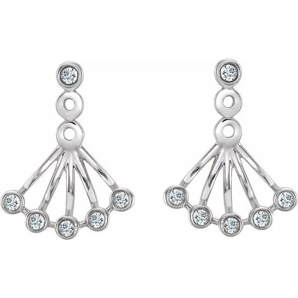 Bezel-Set Fan Earrings Image 2 J. Meredith Jewelers Delafield, WI