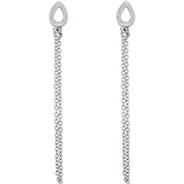 Leaf Chain Earrings Image 2 Henry B. Ball Jewelers Canton, OH