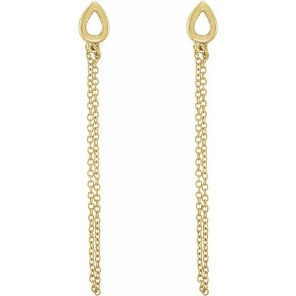 Leaf Chain Earrings Image 2 James Wolf Jewelers Mason, OH