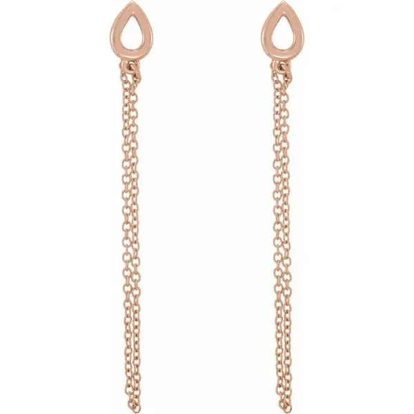 Leaf Chain Earrings Image 2 Henry B. Ball Jewelers Canton, OH