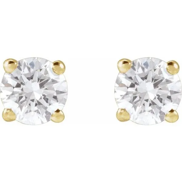 Round 4-Prong Lightweight Stud Earrings Image 2 Rasmussen Jewelers Spanish Fork, UT