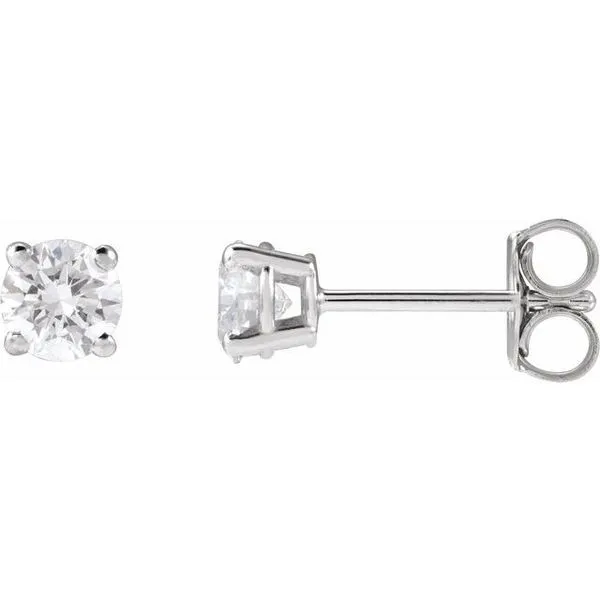 Round 4-Prong Lightweight Stud Earrings Long Jewelers Chesapeake, VA