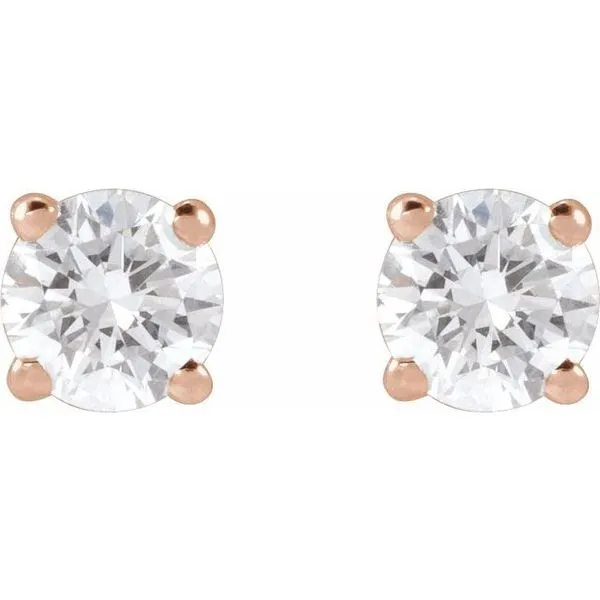 Round 4-Prong Lightweight Stud Earrings Image 2 Scirto's Jewelry Lockport, NY