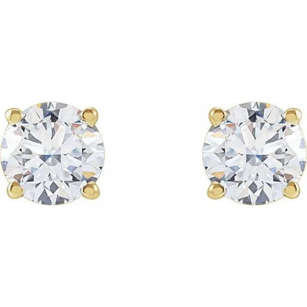 Round 4-Prong Lightweight Stud Earrings Image 2 Long Jewelers Chesapeake, VA
