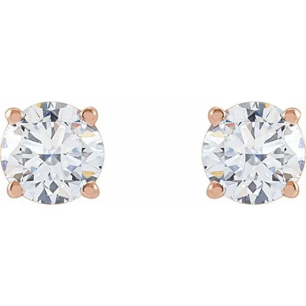 Round 4-Prong Lightweight Stud Earrings Image 2 Scirto's Jewelry Lockport, NY