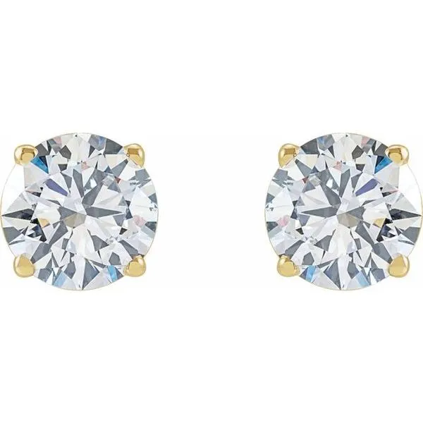 Round 4-Prong Lightweight Stud Earrings Image 2 Scirto's Jewelry Lockport, NY