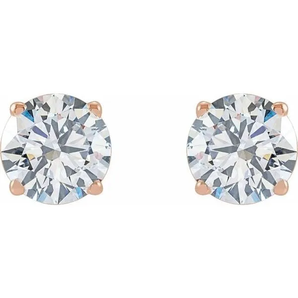 Round 4-Prong Lightweight Stud Earrings Image 2 Scirto's Jewelry Lockport, NY