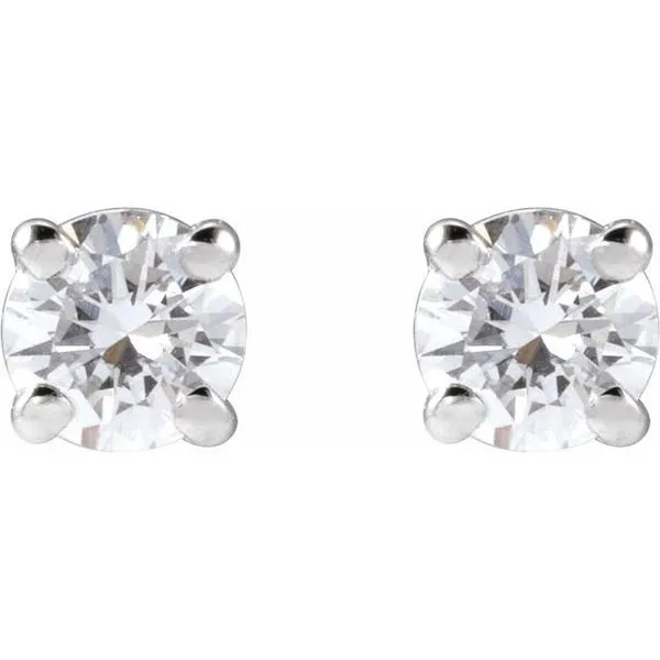 Round 4-Prong Lightweight Stud Earrings Image 2 Arnold's Jewelry and Gifts Logansport, IN