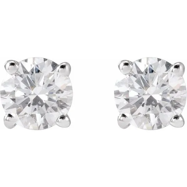Round 4-Prong Lightweight Stud Earrings Image 2 Long Jewelers Chesapeake, VA