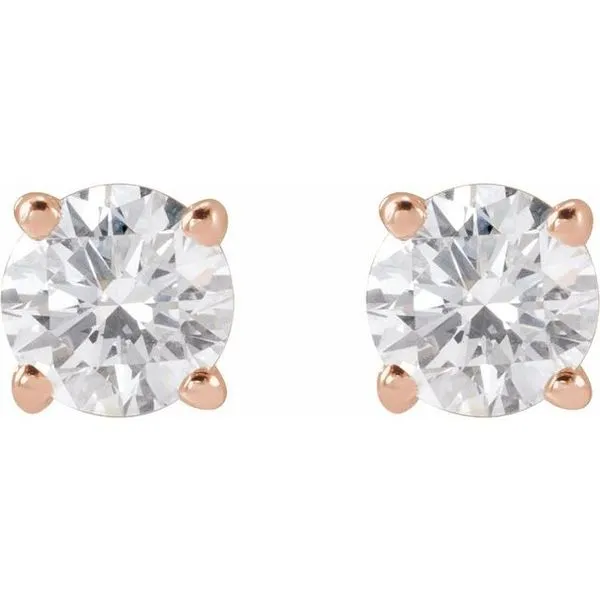 Round 4-Prong Lightweight Stud Earrings Image 2 J. Meredith Jewelers Delafield, WI