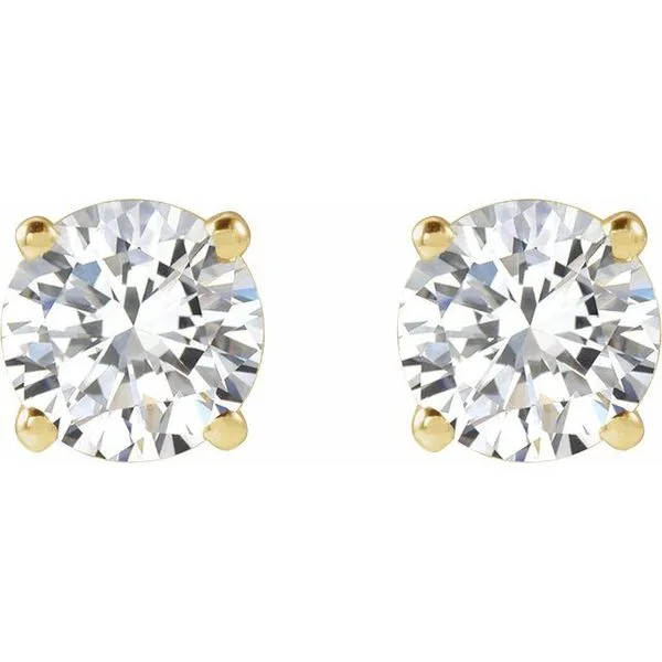 Round 4-Prong Lightweight Stud Earrings Image 2 Rasmussen Jewelers Spanish Fork, UT