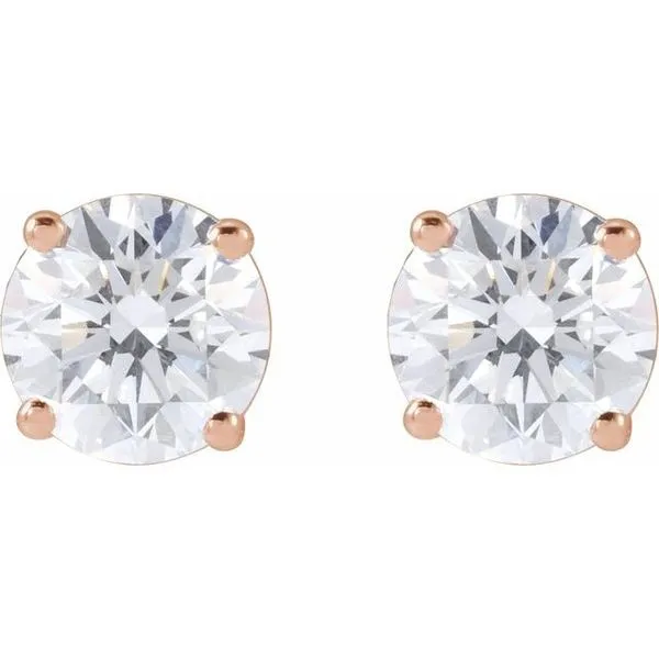 Round 4-Prong Lightweight Stud Earrings Image 2 Douglas Jewelers Conroe, TX