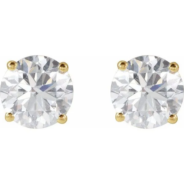 Round 4-Prong Lightweight Stud Earrings Image 2 Long Jewelers Chesapeake, VA