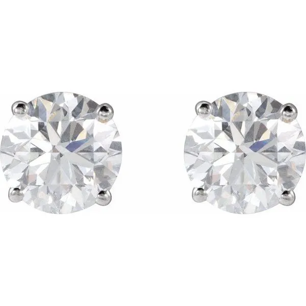 Round 4-Prong Lightweight Stud Earrings Image 2 Scirto's Jewelry Lockport, NY