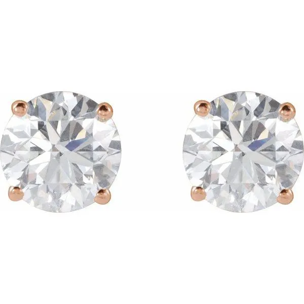 Round 4-Prong Lightweight Stud Earrings Image 2 J. Meredith Jewelers Delafield, WI