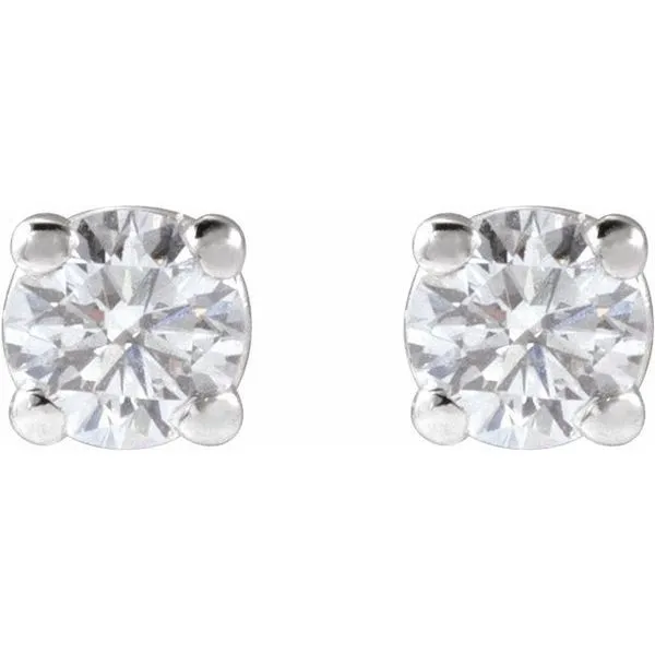 Round 4-Prong Lightweight Stud Earrings Image 2 J. Meredith Jewelers Delafield, WI