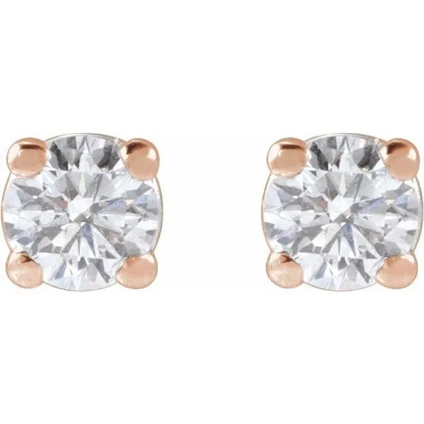 Round 4-Prong Lightweight Stud Earrings Image 2 J. Meredith Jewelers Delafield, WI