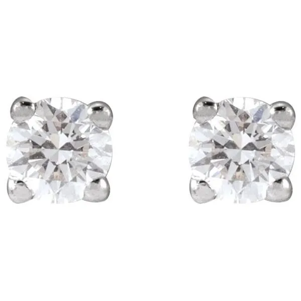 Round 4-Prong Lightweight Stud Earrings Image 2 Hopman Jewelers Elkhart, IN