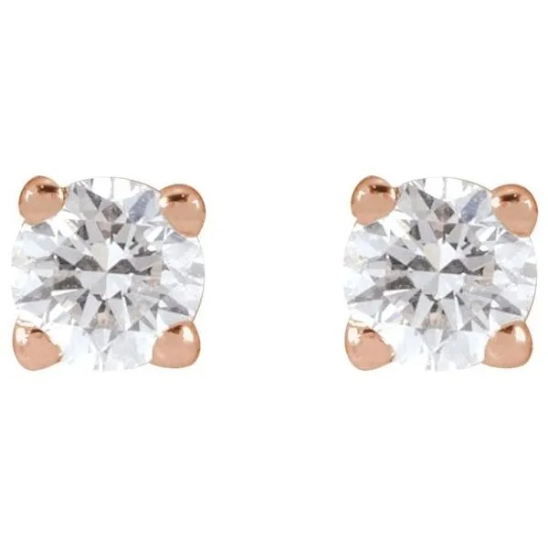 Round 4-Prong Lightweight Stud Earrings Image 2 James Wolf Jewelers Mason, OH