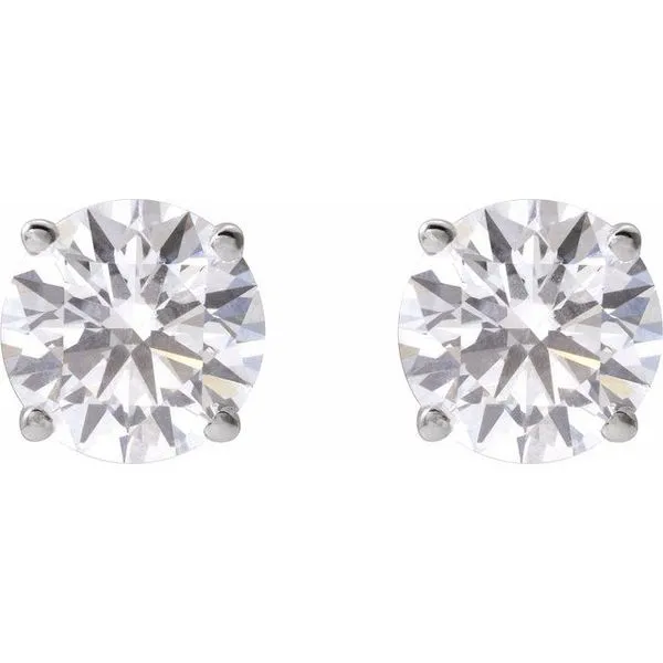 Round 4-Prong Lightweight Stud Earrings Image 2 Scirto's Jewelry Lockport, NY