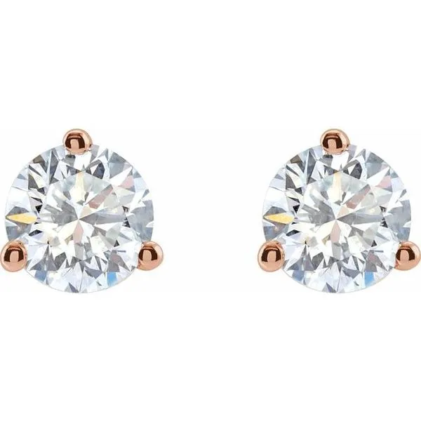 Round 3-Prong Cocktail-Style Stud Earrings Image 2 Comstock Jewelers Edmonds, WA