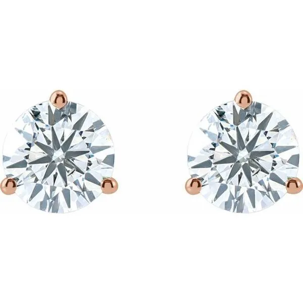 Round 3-Prong Cocktail-Style Stud Earrings Image 2 Austin's Fine Diamonds & Jewelry Lyndhurst, NJ