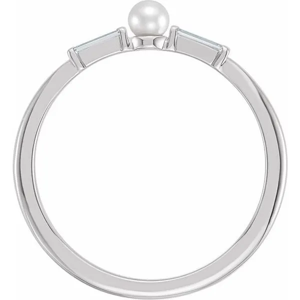 Accented Pearl Ring Image 2 J. Meredith Jewelers Delafield, WI