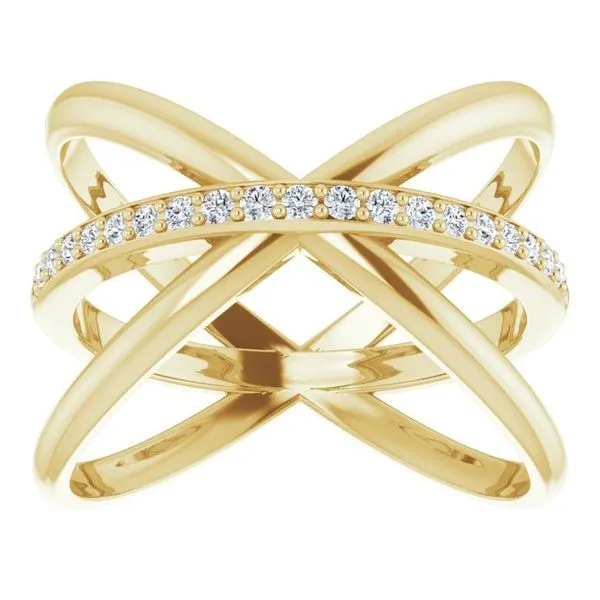 Accented Criss-Cross Ring Image 3 Milan's Jewelry Inc Sarasota, FL