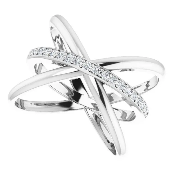 Accented Criss-Cross Ring Image 5 Milan's Jewelry Inc Sarasota, FL